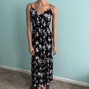 Michael Kors Black and White Floral Maxi Dress S/P